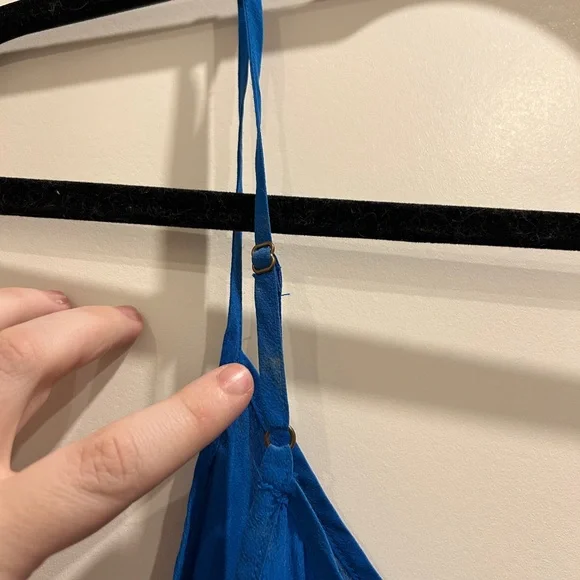 J crew women’s 100% silk royal blue slip cami flowy M - Picture 5 of 6